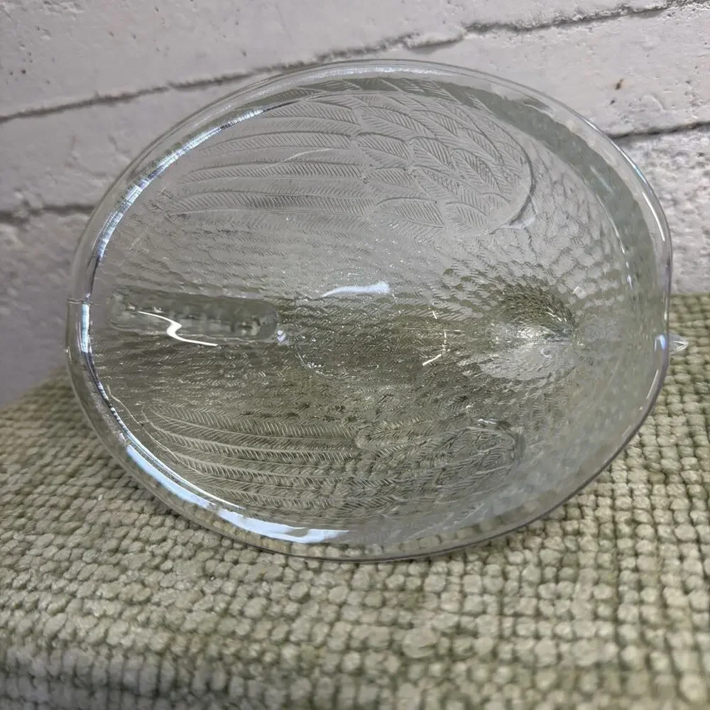 Vintage Clear Glass Chicken Hen On Nest - Lid TOP ONLY Very Detailed
